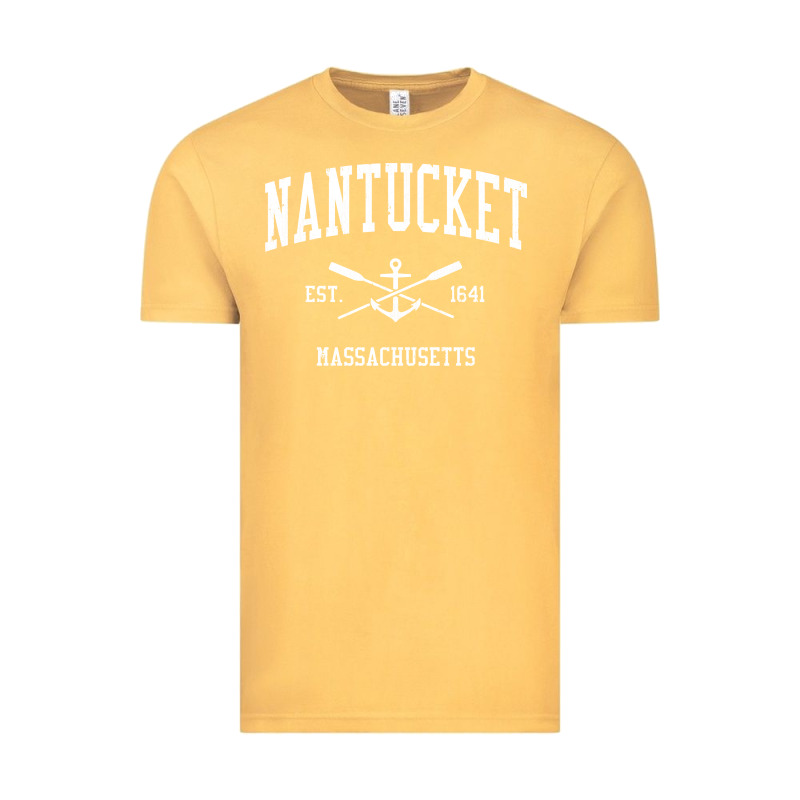 Nantucket Ma Vintage Crossed Oars & Boat Anchor Sports Pullover Hoodie Vintage Tee by linhVisuals | Teevron