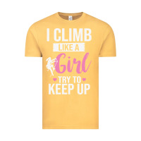 Vintage Mustard climbing climb mountain climbing like a girl 345 climb climbing lover Vintage Tee - linhVisuals