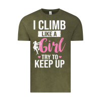 Vintage Olive climbing climb mountain climbing like a girl 345 climb climbing lover Vintage Tee - linhVisuals