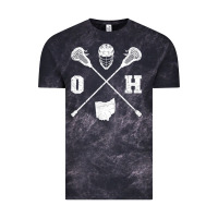 Ohio Lacrosse Sticks & Helmet State Outline Lax Player T Shirt Vintage Tee | Teevron