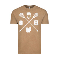 Vintage Coffee ohio lacrosse sticks & helmet state outline lax player t shirt Vintage Tee - linhVisuals