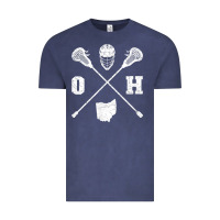 Vintage Denim ohio lacrosse sticks & helmet state outline lax player t shirt Vintage Tee - linhVisuals