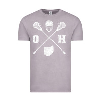Vintage Zinc ohio lacrosse sticks & helmet state outline lax player t shirt Vintage Tee - linhVisuals