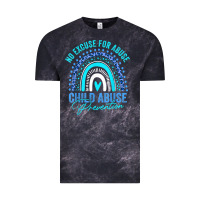Cloud Black no excuse child abuse prevention awareness leopard rainbow t shirt Vintage Tee - linhVisuals
