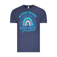 Vintage Denim no excuse child abuse prevention awareness leopard rainbow t shirt Vintage Tee - linhVisuals