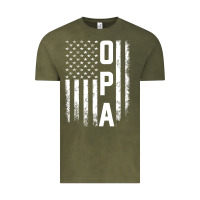Vintage Olive opa gift america flag gift for men father's day pullover hoodie Vintage Tee - linhVisuals