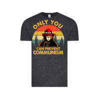 Vintage Black vintage only you can prevent communism funny bear camping t shirt Vintage Tee - linhVisuals