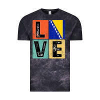 Cloud Black vintage retro i love bosnia flag for bosnian pride gift t shirt Vintage Tee - linhVisuals