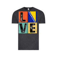 Vintage Black vintage retro i love bosnia flag for bosnian pride gift t shirt Vintage Tee - linhVisuals