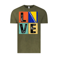 Vintage Olive vintage retro i love bosnia flag for bosnian pride gift t shirt Vintage Tee - linhVisuals