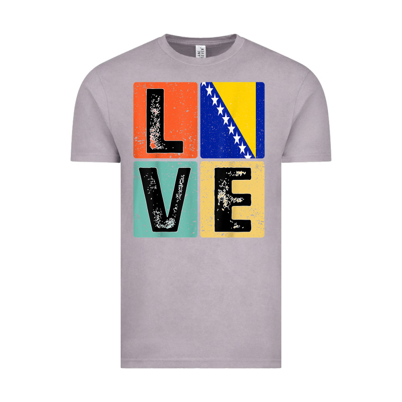 Vintage Retro I Love Bosnia Flag For Bosnian Pride Gift T Shirt Vintage Tee by linhVisuals | Teevron