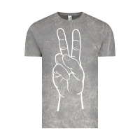 Cloud Rock peace sign two fingers hand gesture symbol illustration t shirt Vintage Tee - linhVisuals