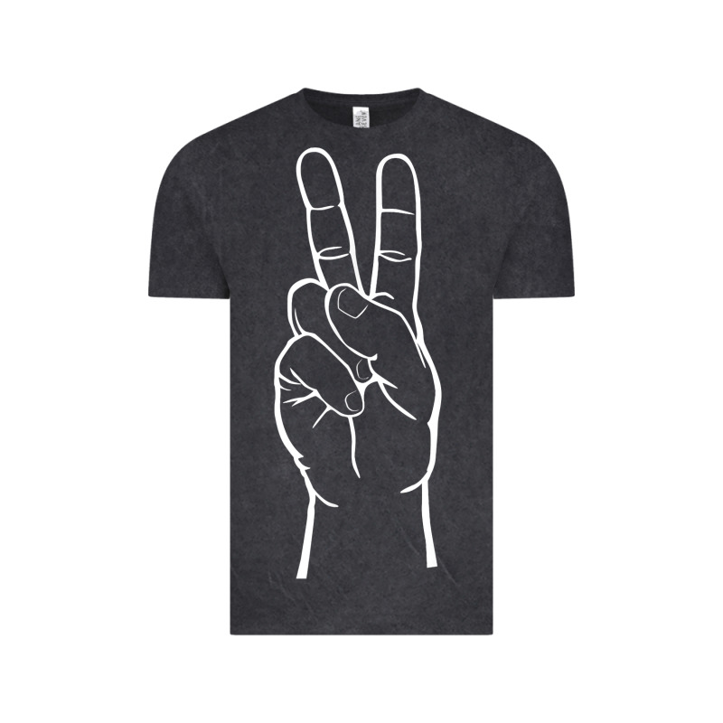 Peace Sign Two Fingers Hand Gesture Symbol Illustration T Shirt Vintage Tee by linhVisuals | Teevron