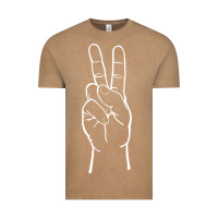 Vintage Coffee peace sign two fingers hand gesture symbol illustration t shirt Vintage Tee - linhVisuals
