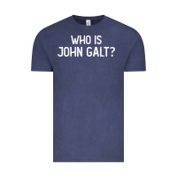 Vintage Denim who is john galt libertarian and book quote t shirt Vintage Tee - linhVisuals