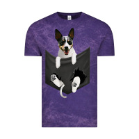 Cloud Purple rat terrier dog in pocket, rattie puppy, ratting terrier t shirt Vintage Tee - linhVisuals