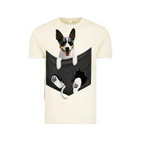 Vintage Arctic rat terrier dog in pocket, rattie puppy, ratting terrier t shirt Vintage Tee - linhVisuals