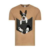 Vintage Camel rat terrier dog in pocket, rattie puppy, ratting terrier t shirt Vintage Tee - linhVisuals