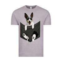 Vintage Zinc rat terrier dog in pocket, rattie puppy, ratting terrier t shirt Vintage Tee - linhVisuals