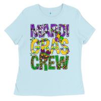 Baby Blue Mardi Gras crew Ladies Tee - BundleAndBundleShop