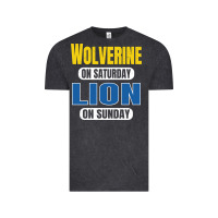 Vintage Black wolverine on saturday lion on sunday fans detroit vintage pullover hoo Vintage Tee - linhVisuals