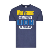Wolverine On Saturday Lion On Sunday Fans Detroit Vintage Pullover Hoo Vintage Tee | Teevron