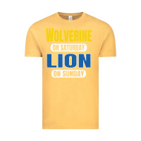 Vintage Mustard wolverine on saturday lion on sunday fans detroit vintage pullover hoo Vintage Tee - linhVisuals