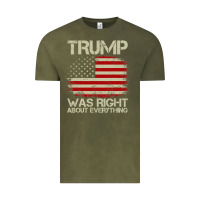 Vintage Olive vintage usa american flag trump was right about everything pullover ho Vintage Tee - linhVisuals