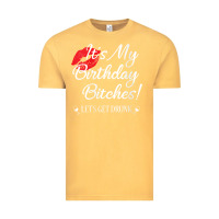 Vintage Mustard womens it's my birthday bitches! funny drunk party birthday girls v ne Vintage Tee - linhVisuals