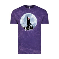 Cloud Purple santa bigfoot christmas rock funny sasquatch believe xmas t shirt Vintage Tee - linhVisuals