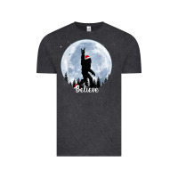 Vintage Black santa bigfoot christmas rock funny sasquatch believe xmas t shirt Vintage Tee - linhVisuals