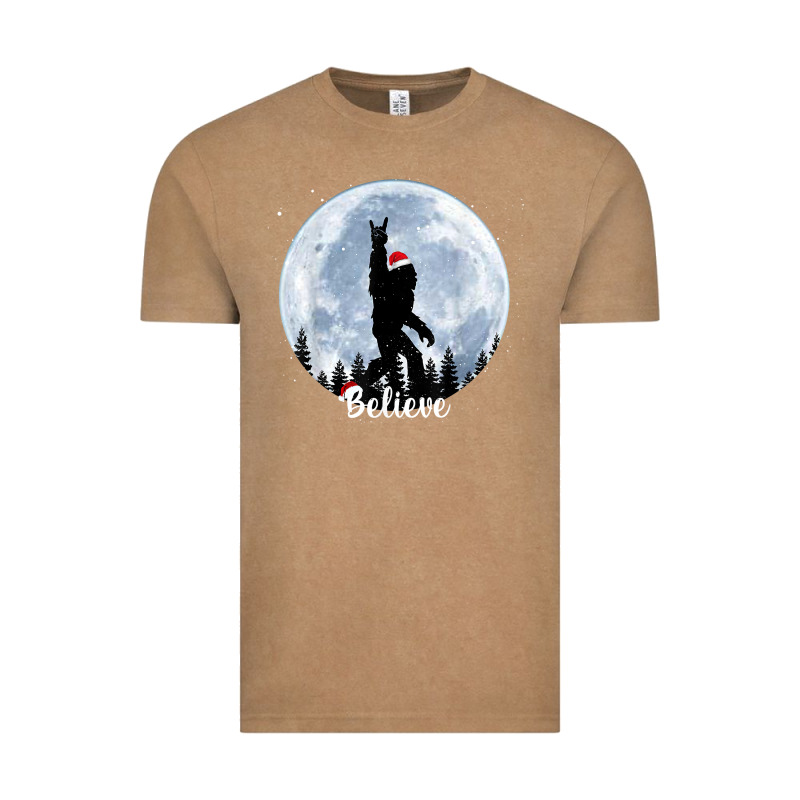 Santa Bigfoot Christmas Rock Funny Sasquatch Believe Xmas T Shirt Vintage Tee by linhVisuals | Teevron