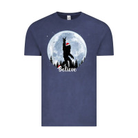 Vintage Denim santa bigfoot christmas rock funny sasquatch believe xmas t shirt Vintage Tee - linhVisuals