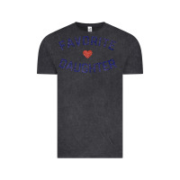 Vintage Black womens favorite daughter heart distressed vintage faded classic t shir Vintage Tee - linhVisuals