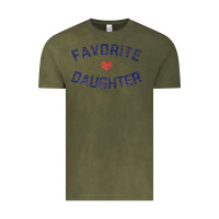 Vintage Olive womens favorite daughter heart distressed vintage faded classic t shir Vintage Tee - linhVisuals