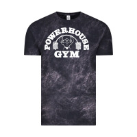 Cloud Black POWERHOUSE GYM POPULAR Vintage Tee - linhVisuals