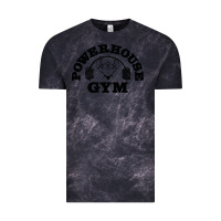Cloud Black POWERHOUSE GYM Vintage Tee - linhVisuals
