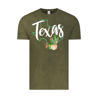 Vintage Olive texas state map pride cactus vintage texas sweatshirt Vintage Tee - linhVisuals