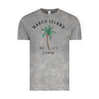 Cloud Rock womens marco island florida colorful palm tree retro novelty art v nec Vintage Tee - linhVisuals