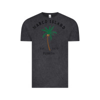 Vintage Black womens marco island florida colorful palm tree retro novelty art v nec Vintage Tee - linhVisuals