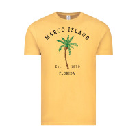 Vintage Mustard womens marco island florida colorful palm tree retro novelty art v nec Vintage Tee - linhVisuals