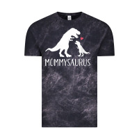 Cloud Black womens mommysaurus mom and baby dinosaur v neck t shirt Vintage Tee - linhVisuals