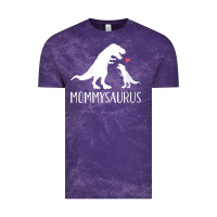 Cloud Purple womens mommysaurus mom and baby dinosaur v neck t shirt Vintage Tee - linhVisuals