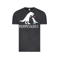 Vintage Black womens mommysaurus mom and baby dinosaur v neck t shirt Vintage Tee - linhVisuals