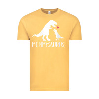 Vintage Mustard womens mommysaurus mom and baby dinosaur v neck t shirt Vintage Tee - linhVisuals