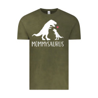 Vintage Olive womens mommysaurus mom and baby dinosaur v neck t shirt Vintage Tee - linhVisuals