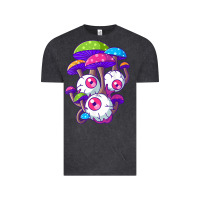 Vintage Black psychedelic mushroom hippie magic fungus shrooms trance rave t shirt Vintage Tee - linhVisuals