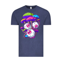 Vintage Denim psychedelic mushroom hippie magic fungus shrooms trance rave t shirt Vintage Tee - linhVisuals