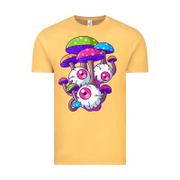 Vintage Mustard psychedelic mushroom hippie magic fungus shrooms trance rave t shirt Vintage Tee - linhVisuals