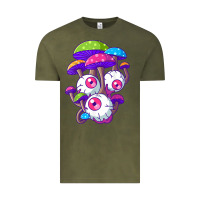 Vintage Olive psychedelic mushroom hippie magic fungus shrooms trance rave t shirt Vintage Tee - linhVisuals